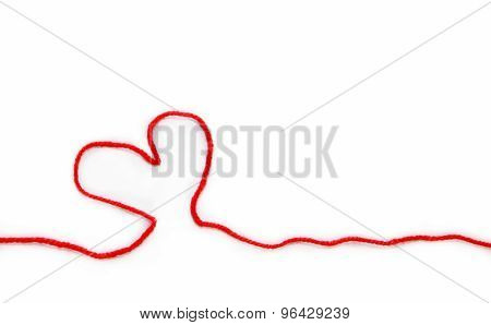 red skein with heart  for crochet