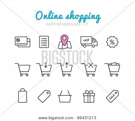 Online shopping icons