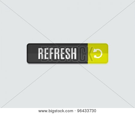 Refresh web button. Modern flat design, paper graphic, website icon and design element