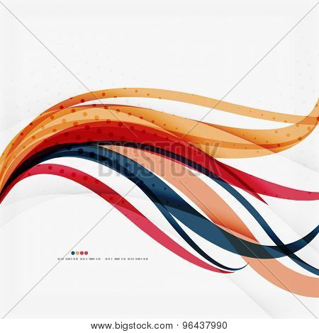 Red and orange color lines composition. Abstract wave background