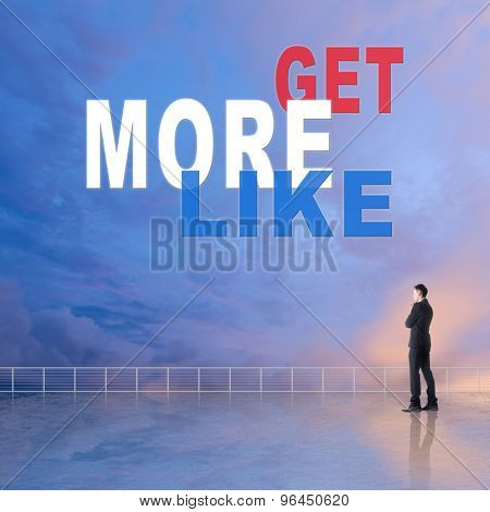 Get More Likes, message on the sky.