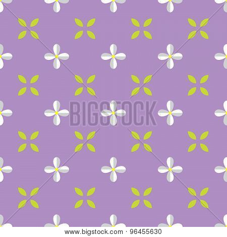 Seamless Pattern With Lilac Flower And Leaf.