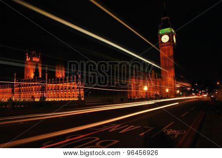 Big Ben and Westminster Abbey at night