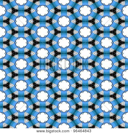 Seamless Futuristic Abstract Black, Blue And Silver Chrome Metallic Balls Densely Packed In Geometri