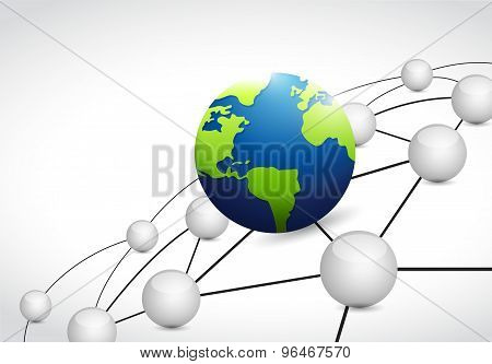 World Link Connection Network Illustration