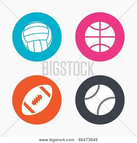 Sport balls. Volleyball, Basketball, Baseball.