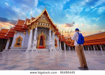 The Marble Temple Wat Benchamabopit Dusitvanaram in Bangkok Thailand