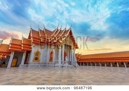 The Marble Temple - Wat Benchamabopit Dusitvanaram in Bangkok Thailand