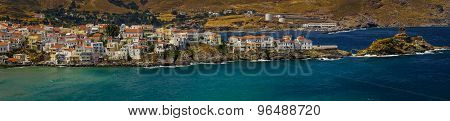 Panoramic View Of The City Of Andros, Andros, Greece