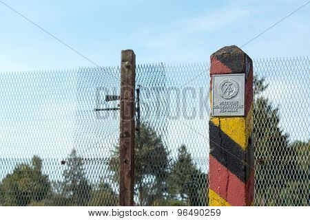 Post At The Former Inner German Border