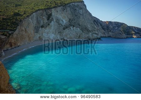 Scenic And Unique Beach Porto Kaziki At Levkada Island, Greece