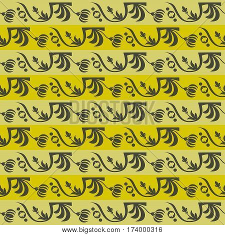 tan striped vector floral ornament for background