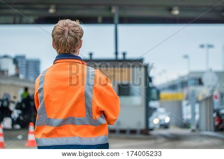 Harbour border control observing the people arriving at the borders of the united kingdom