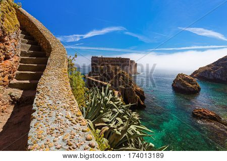 Fort in Berlenga island - Portugal - architecture background