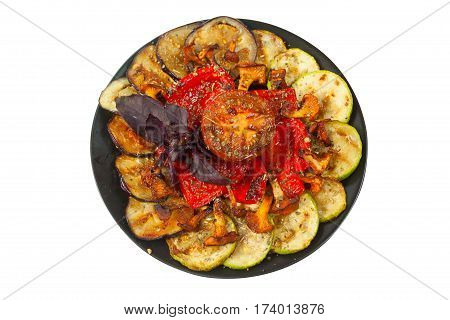 Delicious Grilled Vegetables On The  Plate