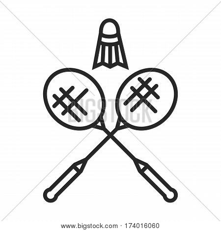 Badminton vector icon in simple outline style. These icons are perfect for your websites and applications. All icons in the vector, and you can easily change the color and size.