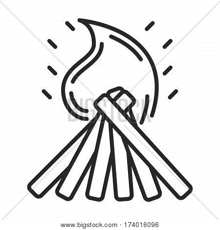 Bonfire vector icon in simple outline style. These icons are perfect for your websites and applications. All icons in the vector, and you can easily change the color and size.