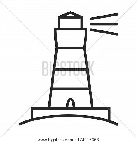 Lighthouse vector icon in simple outline style. These icons are perfect for your websites and applications. All icons in the vector, and you can easily change the color and size.