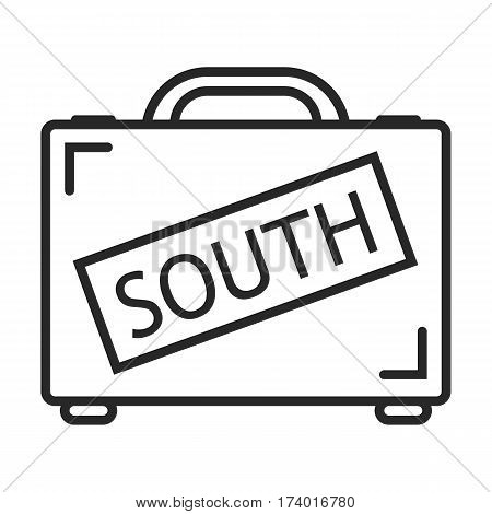 Holidays suitcase icon in simple outline style. These icons are perfect for your websites and applications. All icons in the vector, and you can easily change the color and size.