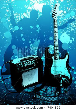 grunge guitare et ampli vecteur
