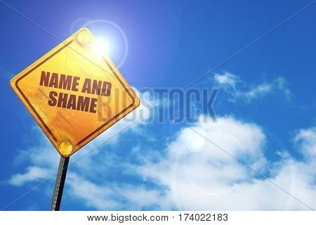 name and shame, 3D rendering, traffic sign