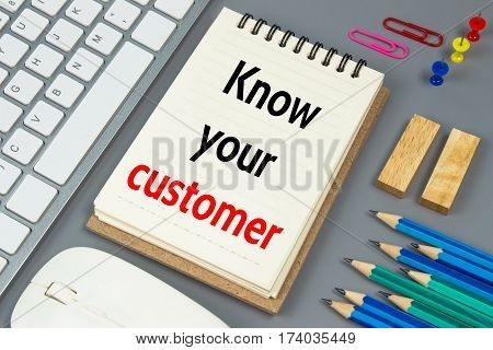 Know your customer, Text message on white paper