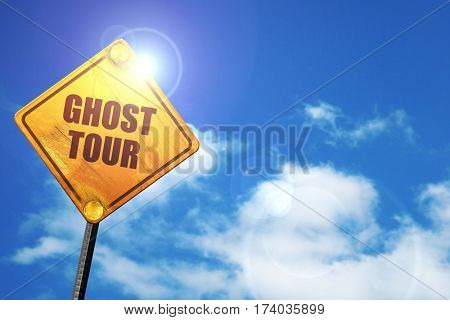 ghost tour, 3D rendering, traffic sign