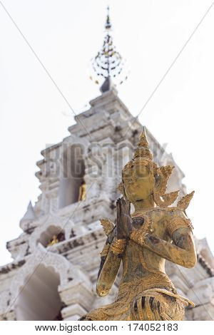 Thai angel statue in wat Banden, Chiangmai Thailand