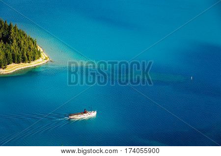 Earnslaw Steamship on Lake Wakatipu at  Queenstown on the South Island of New Zealand