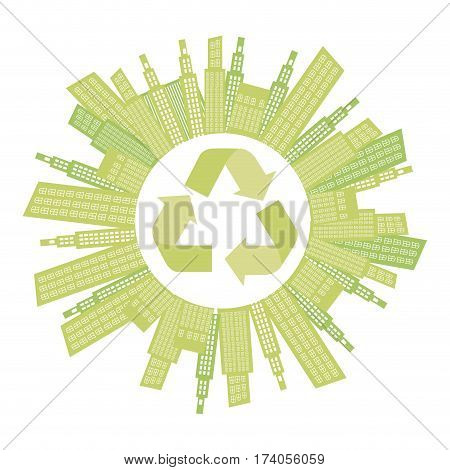 beage city with build and help environment icon, vector illustraction