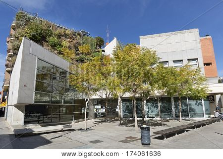 View Of The Vertical Garden Of Six Floors In San Vicente Del Raspeig