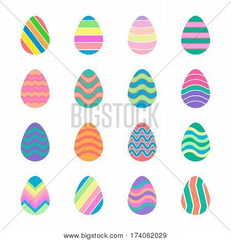 colorful easter eggs icons set,vector Illustration EPS10