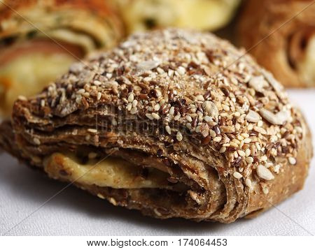 White cheese multigrain breakfast wholegrain dough crust