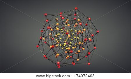 Plexus effect 3D rendering, abstract rendering background