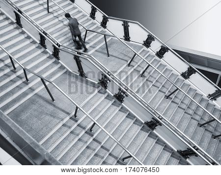 Stairs step indoor Architecture details Blur people walking