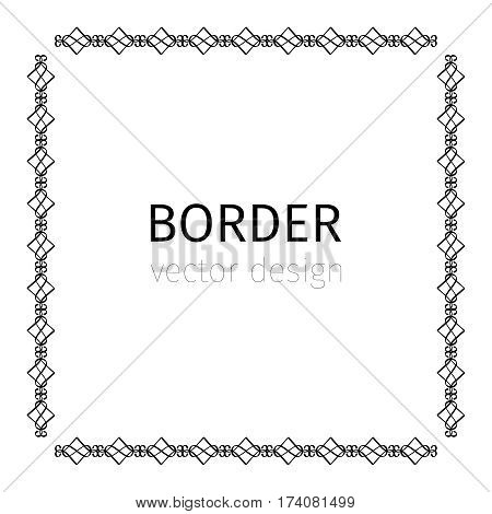 Square black scythian vector border on white background