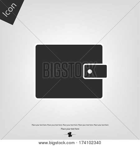 Purse vector icon, gray background. Vector illustration.
