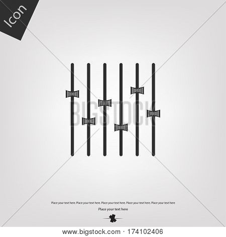 Equalizer vector icon, gray background. Vector illustration.