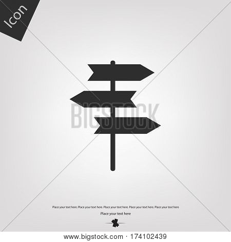 Pointer sign icon, gray background. Vector illustration.