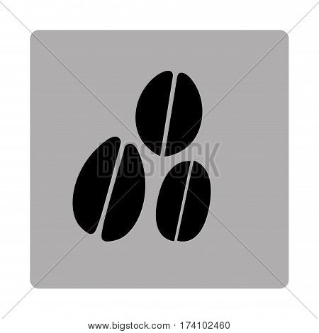 gray square frame with silhouette coffee beans in different sizes vector illustration
