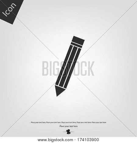 Pencil sign icon, gray background. Vector illustration.
