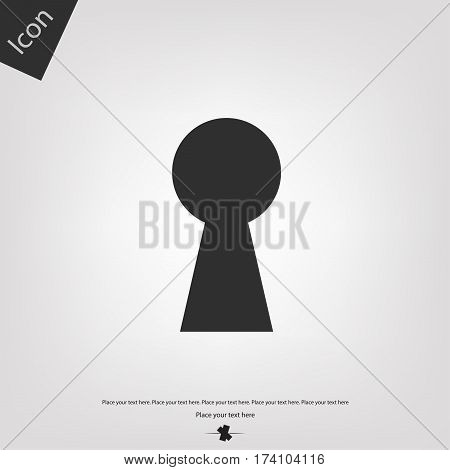 Keyhole vector icon, gray background. Vector illustration.