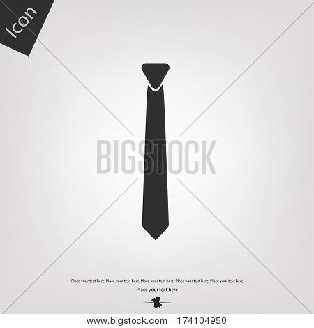Tie vector icon, gray background. Vector illustration.