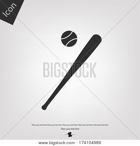 Baseball vector icon, gray background. Vector illustration.