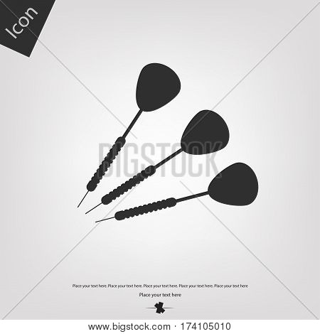 Darts vector icon, gray background. Vector illustration.