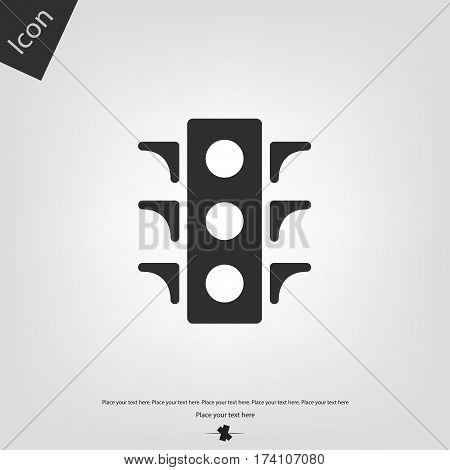 Traffic light vector icon, gray background. Vector illustration.