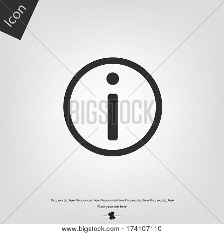 Information vector icon, gray background. Vector illustration.