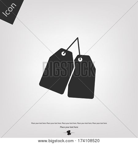 Price tag vector icon, gray background. Vector illustration.