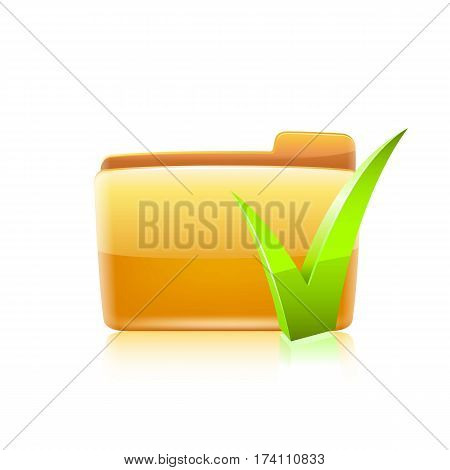 icon vector Folder Chekmark green on white background