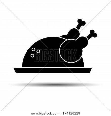 cooked chicken food dinner meat roast meal vector turkey roasted plate tasty